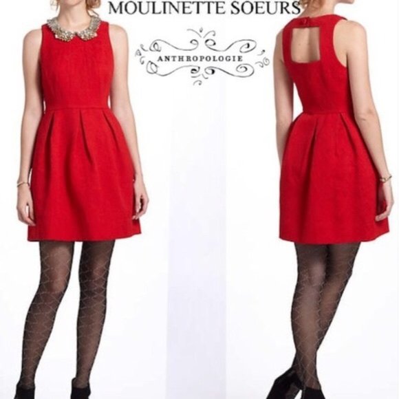 Moulinette Soeurs Dresses & Skirts - Anthropologie Moulinette Soeurs Red Cocktail Dress